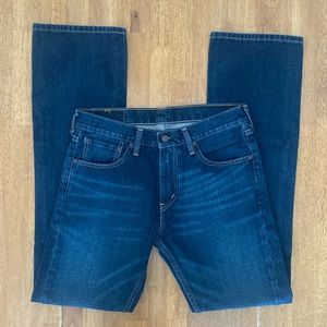 Mens 527 Levi jeans, Size 31 X 34, Dark Wash, Five Pocket, Boot Cut